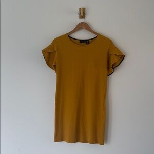 Yellow Ruffled Short Sleeve Tee
